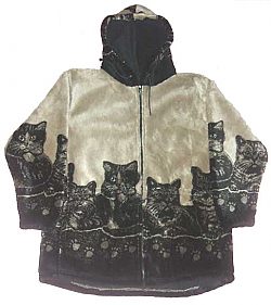 Clearance Sale Hooded Cats Kitten Plush Fleece Jacket with Hood (Xs - Sm)