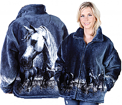 Majestic Arabian Horse Plush Fleece Jacket Adult (XL, 2X) 