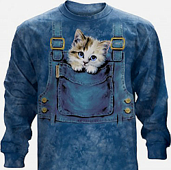 The Mountain Kitty Overalls Long Sleeve Cat Kittens Shirt (Lg, 3X)