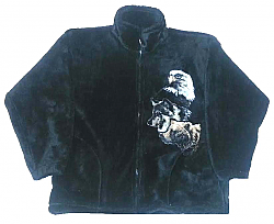 Sale - Wild Spirit by Bear Ridge Outfitters Bald Eagle Bear Wolf Plush Fleece Jacket Adult (XS - XL)