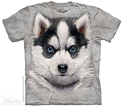 Siberian Husky Puppy Face Dog Tee Shirt  Adult Sm, Lg