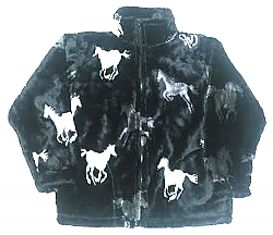 Running Black Horses Plush Fleece Jacket Junior Size