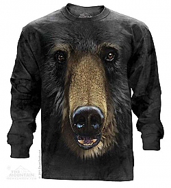The Mountain Black Bear Face Long Sleeve T-Shirt (Sm - 3X)