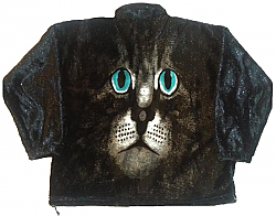 Cat Face Adult Plush Fleece Kitten Jacket (Lg)
