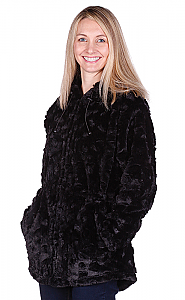 Andrea Faye Seville Hooded Adult Boa Jacket (XS-2X)