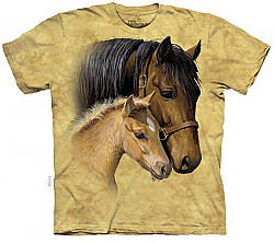 The Mountain Gentle Touch Short Sleeve Mare & Foal Horse Print T-Shirt (Sm - 3x) 