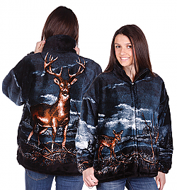 Bear Ridge Outfitters Buck Whitetail Deer Plush Fleece Jacket Adult (Xs - Med)  