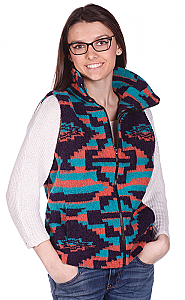 Clearance Sale Modesto Aztec Southwest Looped Wool Fleece Cinchbach Vest (xs - sm)