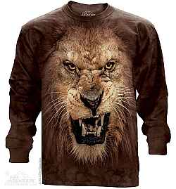 The Mountain Roaring Lion Long Sleeve T-Shirt (Sm - 3X)  
