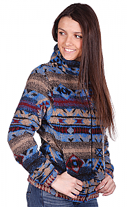 Lapis Looped Wool / Fleece Cinchback Southwestern Jacket by Bear Ridge Outfitters