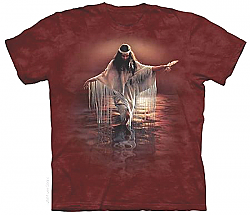 The Mountain Golden Reflections Native American Woman Maiden T-Shirt (Sm - 2X) 