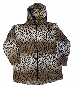 Clearance Sale Leopard Looped Wool / Fleece Cheetah Hooded Jacket Adult (Sm - 3X) 