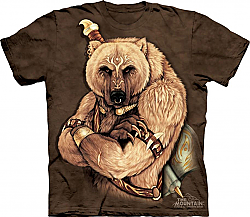 New The Mountain Tribal Bear Native Grizzly Warrior T-Shirt (Sm - Lg)