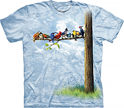 The Mountain Bird Tree Chickadee Bluebird Cardinal Blue Jay Titmouse American Goldfinch Nuthatch Pileated Woodpecker T-Shirt