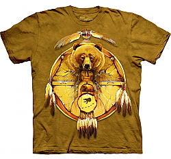 New The Mountain Bear Shield Totem Native American T-Shirt (Sm - 5X)