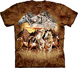 The Mountain Find 15 Horses Equine Appaloosa Paint T-Shirt Adult (Sm - 4x)