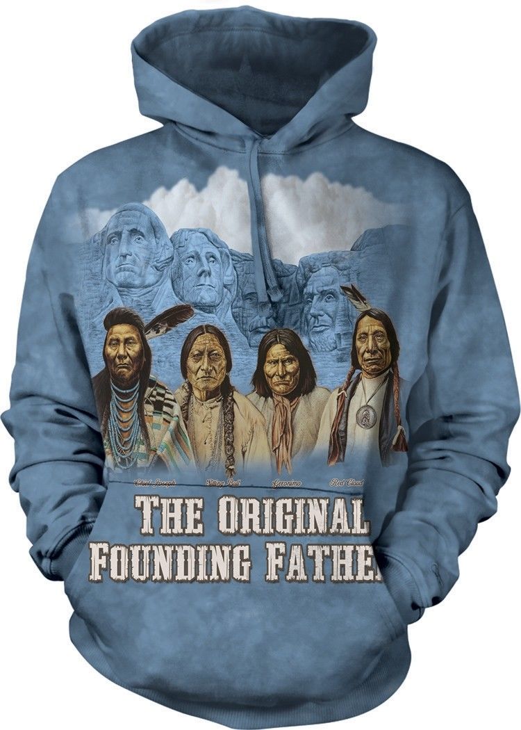 THE FOUNDERS ADULT HOODIE SWEATSHIRT THE MOUNTAIN NATIVE AMERICAN
