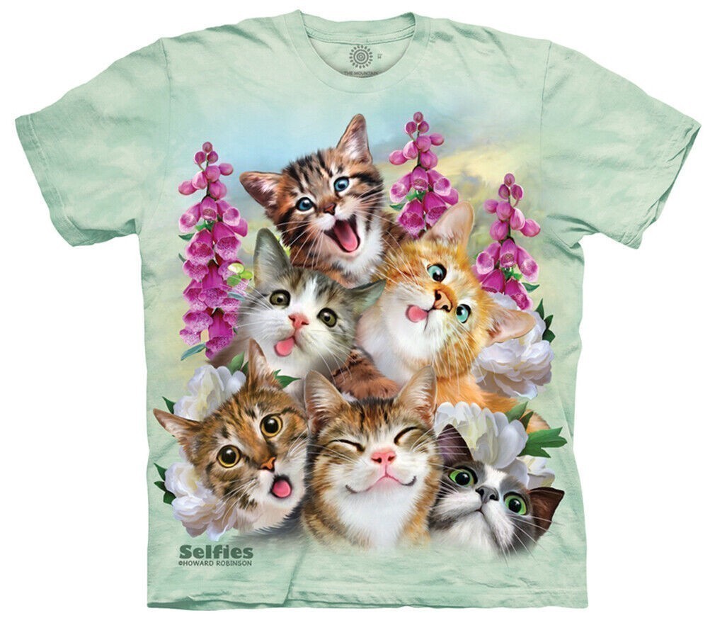 The Mountain Kitten Cat Selfie - Adult Unisex T-Shirt (Sm - 3x)