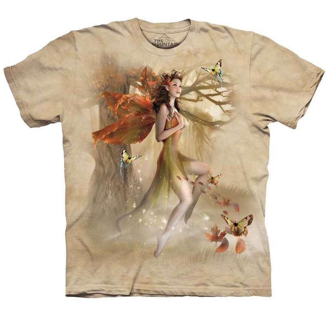 The Mountain Fairy in Forest Meadow Short Sleeve Fantasy Adult T-Shirt (Sm - 3X) 