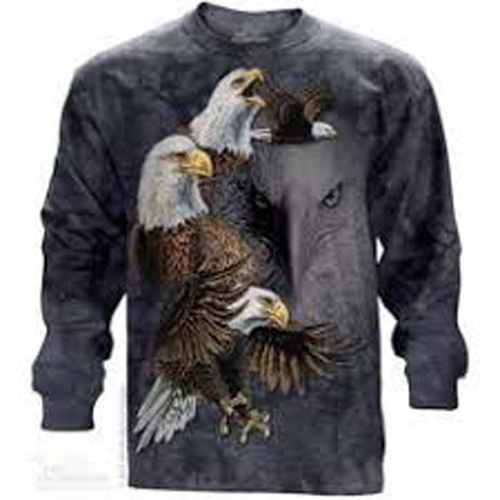 The Mountain Find 10 Bald Eagles Long Sleeve TShirt  (Sm, Med)