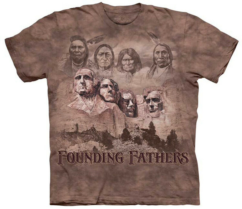 The Mountain Founders Original Founding Fathers Native American Short Sleeve Shirt (XL)