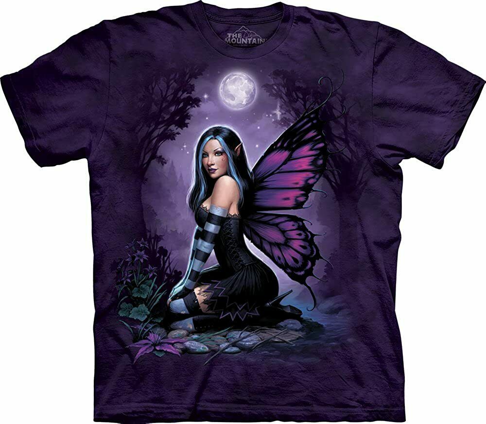The Mountain Night Fairy Short Sleeve Fantasy Purple Wing Adult T-Shirt SM - 5X