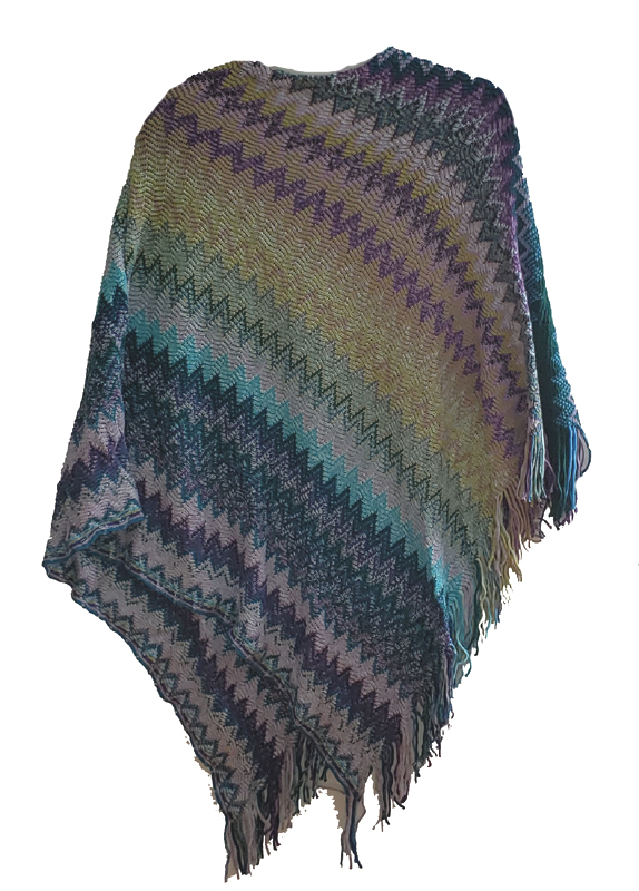 Womens Shawl Zig Zag /w Fringe