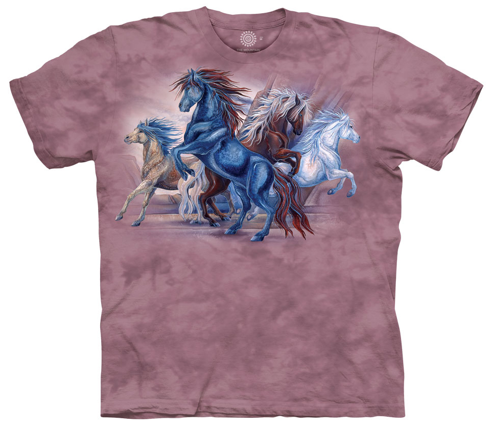 The Mountain Wild Winds Short Sleeve Horse Print Shirt by artist Jody Bergsma (Sm - 3x)   