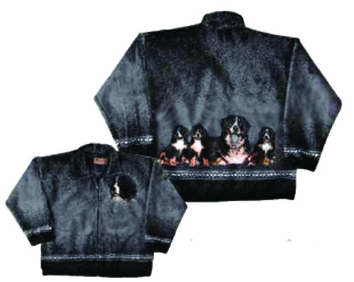 Bernese Mountain Dog Plush Fleece Jacket Adult 