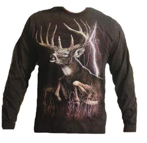 The Mountain &quot;Lightning Deer&quot; Whitetail Long Sleeve T-Shirt