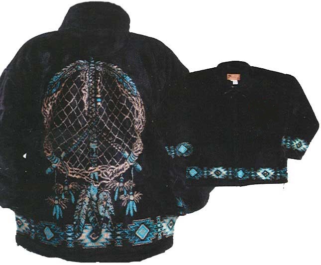 Dream Catcher Native American Plush Fleece Jacket Adult (Sm - 2X)  