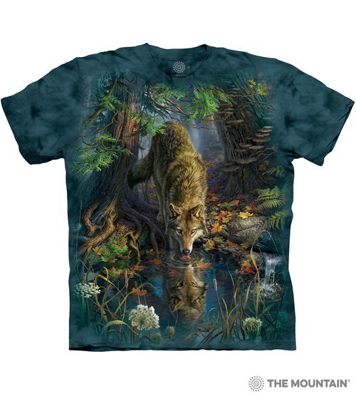 The Mountain Enchanted Wolf Pool Short Sleeve Wolves T-Shirt (Sm - 5x) 