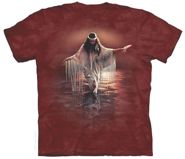 The Mountain Golden Reflections Native American Woman Maiden T-Shirt (3X) 