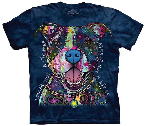 Kisser not a Biter Lover not a Fighter Pit Bull Dog Tee Shirt Dean Russo The Mountain