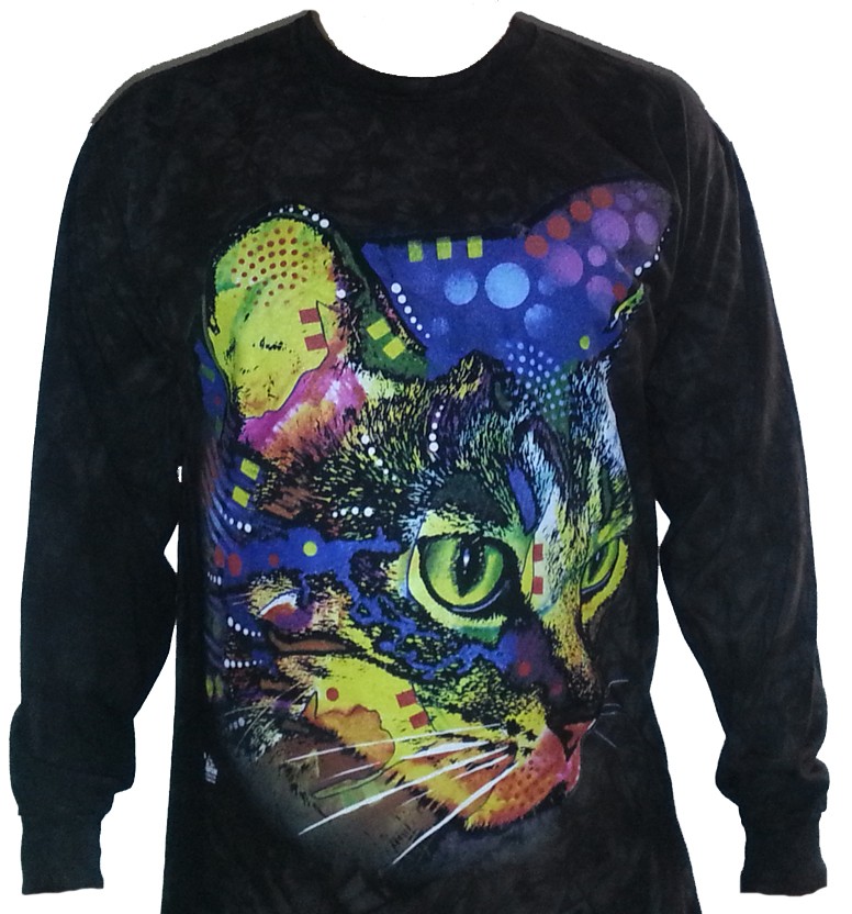 The Mountain Kitty Rainbow Cat Dean Russo Kitten Long Sleeve T Shirt (Md, XL)