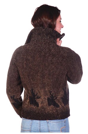 Clearance Moose Looped Wool Ladies Cinchback Jacket by Bear Ridge Outfitters Made in USA