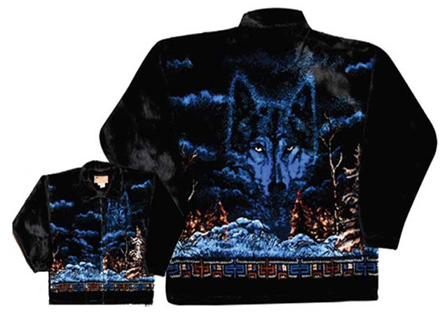 Black Mountain Mystic Wolves Plush Fleece Wolf Jacket Adult (Sm - 2x)