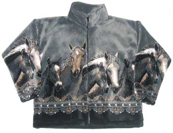3X 4X Horse Jacket Plus Size Horse Fleece Jacket