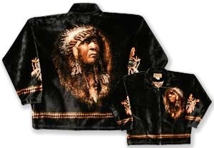 The Chief by Bear Ridge Outfitters Native American Plush Fleece Jacket (Xs - 2X)