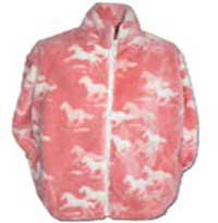Black Mountain Pink Horses Plush Fleece Jacket - Junior (14-16)