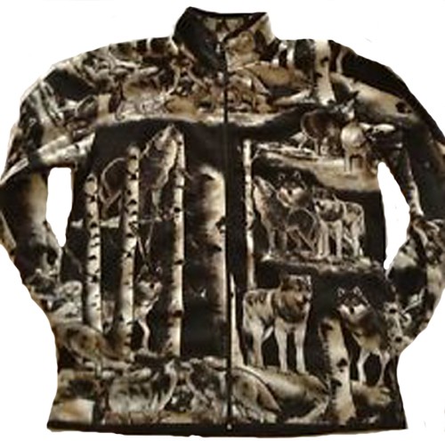 Reversible Timber Wolf Jacket with Wolves (Sm - 3x)