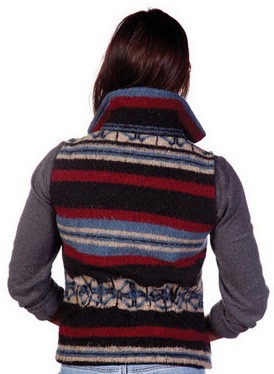 San Pablo Southwest Looped Wool Fleece Cinchbach Vest (Xl)