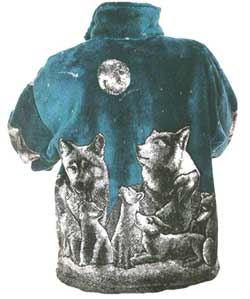 Shooting Stars Wolf Plush Fleece Jacket Kids / Junior Size 