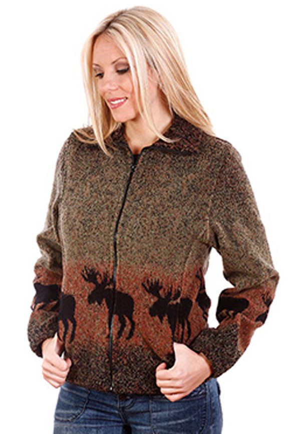 Sale Sunset Moose Midweight Cinchback Fleece Jacket by Bear Ridge Outfitters 