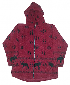 Sale Red Moose Snowflakes Looped Wool / Fleece Hooded Jacket Adult (Sm - 2X) 
