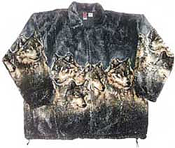 Child Gray Wolf Plush Fleece Jacket Kids Sizes
