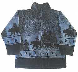 Black Bears Plush Fleece Jacket Adult (Xs / SM) 
