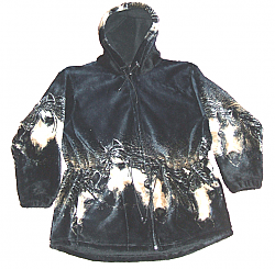 Mane Attraction Horses Ultra Plush Fleece Hooded Jacket (Sm, Md) Dark Navy