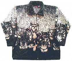 Wolf Faces Plush Fleece Jacket Kids Junior Sizes 