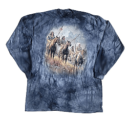 The Mountain Rise Above Native American Long Sleeve Horse Tee Shirt (2X, 3X) 